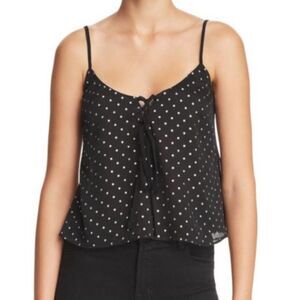 The East Order Paigey Silk Lace-Up Black Silver Star Tank Top NWT Womens M